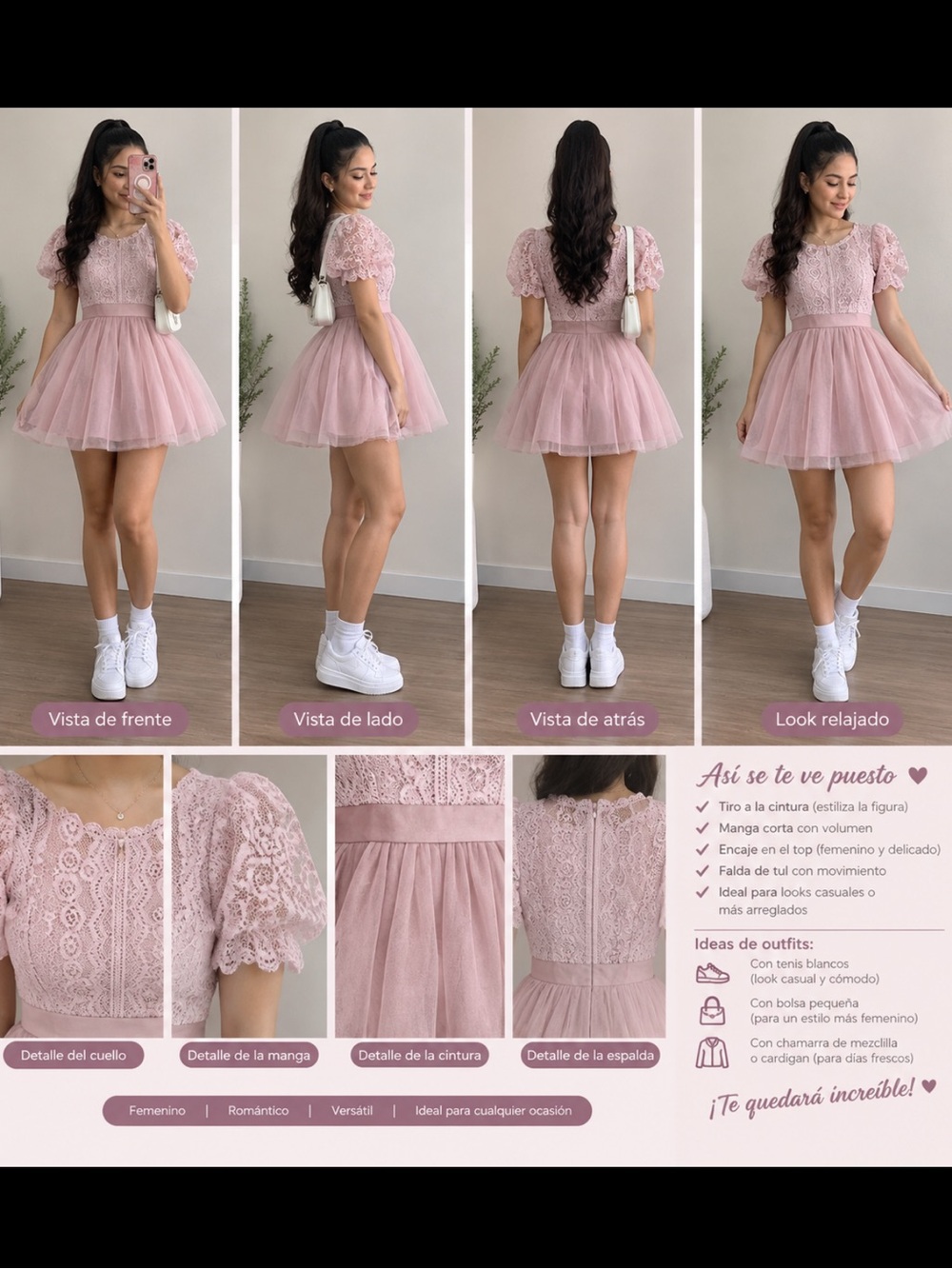 Simple Pink Lace Bodice Tulle Skirt Kids Dress